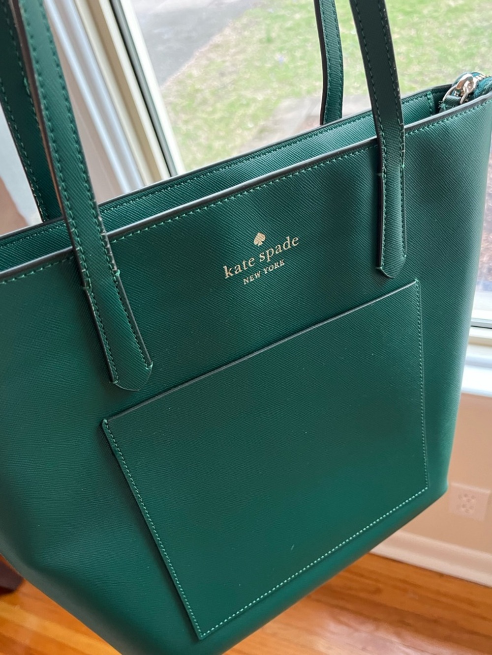 RARE Dark Green Kate Spade Tote - Picture 3 of 13
